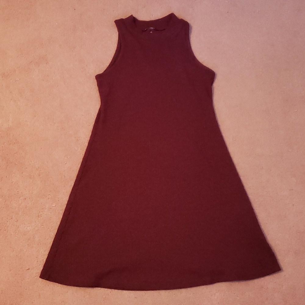 Maroon burgundy A line dress sleeveless